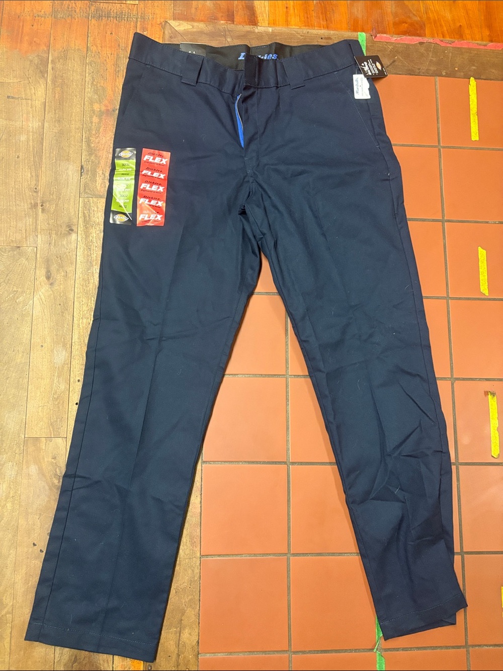 Dickies Navy Straight‑Leg Flex Chinos